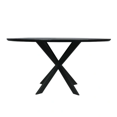 Afbeelding van StarFurn Eettafel Ferris Eiken Rond 150cm Zwart