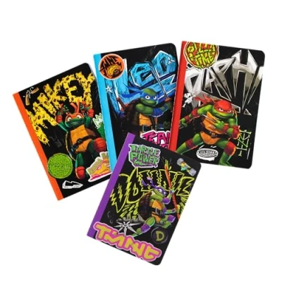 Afbeelding van Thumbs Up, Notitieboekje + schrijfblok, ThumbsUP! notitieboek set van 4 TMNT (A6, Rijen)