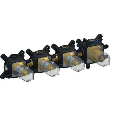 Afbeelding van HotBath Cobber Inbouwbox Inbouw douche thermostaat met 3 stopkranen horizontaal en verticaal te monteren N.V.T. HBCB7070