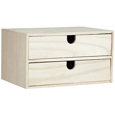 Afbeelding van Artemio houten ladenkasstje met 2 laden 24x16x13,5 cm