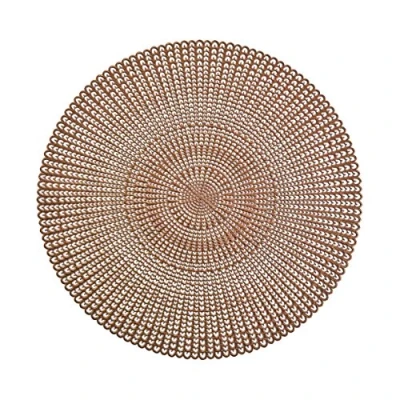 Afbeelding van Zeller Placemat 1 stuks rond koperkleurig met geponste gaatjes 41 cm