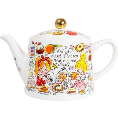 Afbeelding van Blond Amsterdam Even Bijkletsen You And Me Theepot 1,5 Liter Multicolor