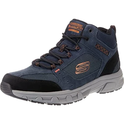 Afbeelding van Skechers Oak Canyon Ironhide, sneakers voor heren, Navy Suede Mesh PU Orange Trim Nvor