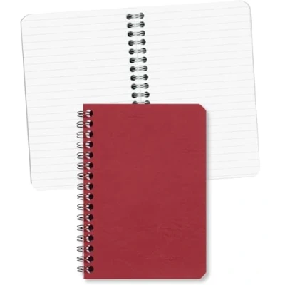 Afbeelding van Clairefontaine 785962C notitieblok, spiraalbinding, rood, 9 x 14 cm, 100 pagina&#039;s, gelinieerd, White papier, 90 g, glanzende ledernerf omslag, collectie Age Bag