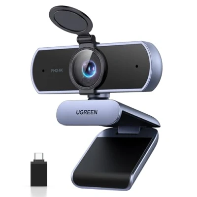 Afbeelding van UGREEN Webcam 4K 30FPS Camera USB A C PC Autofocus Twee Microfoon Noise Cancelling Correctie Licht 360 Graden Rotatie Plug Play Windows MacOS Linux Streaming YouTube Skype Oproep Zoom Videoconferentie