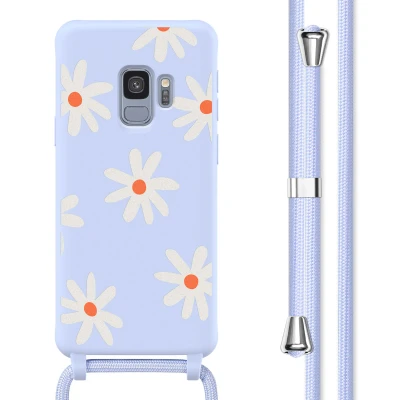 Afbeelding van imoshion hoesje Geschikt voor Samsung Galaxy S9 met koord Siliconen design Meerkleurig / Lila Flower Distance