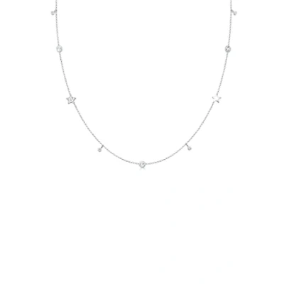 Afbeelding van Elli Glass Crystal Ketting silvercoloured/white, Dames, Maat: 45, Silver coloured/white