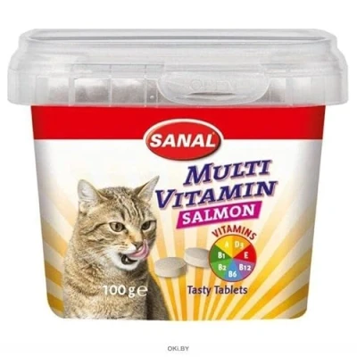 Afbeelding van Sanal Cat Multi Vitamin Salmon Snacks Cup 100 GR