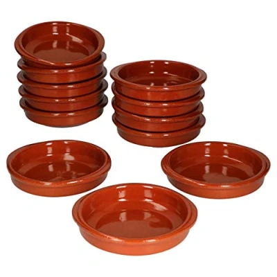 Afbeelding van MamboCat Cazuela 12 stuks keramische kommen, diameter cm, maat S, geëmailleerd, uniek, handgemaakt, antieke stijl