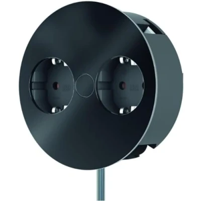 Afbeelding van Bachmann Twist zwart 2x 230V wcd met randaarde en 2 meter snoer