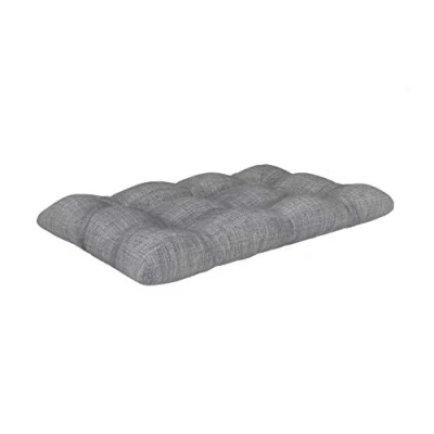 Afbeelding van POKAR Gewatteerd kussen voor europallets 1 x zitting 120 cm 60 12 cm, van koudschuim, zeer comfortabel, tuinbank, binnen en buiten, zonder pallet, grijs