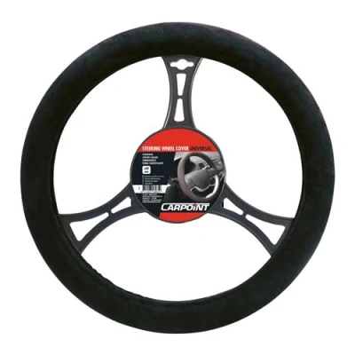 Image de Carpoint housse de direction suède universel 37 39 cm noir