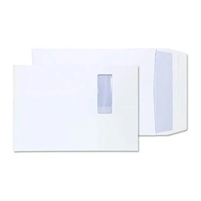Afbeelding van Blake Purely B4 Enveloppen, 125 stuks, 250 x 350 25 mm, vouwvouw, zelfklevend, vensterenvelop, wit, stuks
