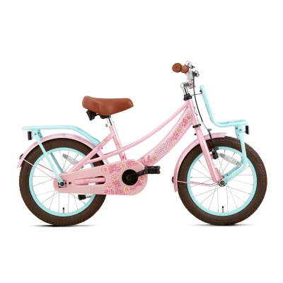 Afbeelding van Supersuper Lola 16 Inch 2024 Meisjes Kinderfiets Roze turquoise + 20 Inruilkorting