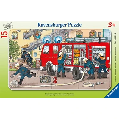 Image de Puzzle Ravensburger Camion de pompiers, 15 pièces