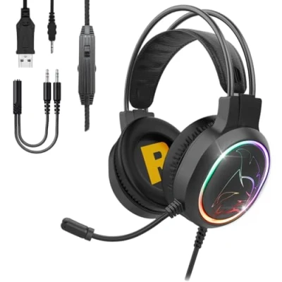 Afbeelding van EMPIRE Gaming 2024 Nieuw Icarus S17 RGB Headset voor PS5, PS4, Xbox One/Series, PC, Mac, Smartphones, Tablets Afstandsbediening High Definition Stereo Sound Flexibele Microfoon