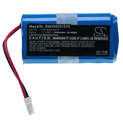 Afbeelding van vhbw Reservebatterij voor Ecovacs ICR18650 3S1P (witte stekker) stofzuiger Home Cleaner (2600 mAh, 11,1 V, Li ION)