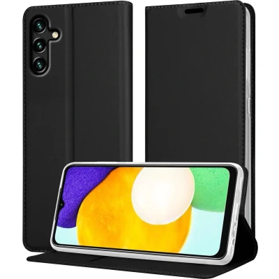 Afbeelding van Cadorabo Hoesje geschikt voor Samsung Galaxy A13 5G in CLASSY ZWART Beschermhoes met magnetische sluiting, standfunctie en kaartvakje Book Case Cover Etui