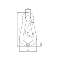 Afbeelding van Karabijnhaak gegalvaniseerd met knik 70mm