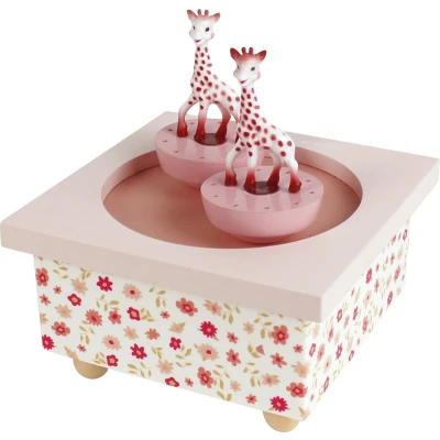 Afbeelding van Sophie de giraf Muziekdoosje Dansende Sophie&#039;s Baby muziekdoos Kraamcadeau Babyshower cadeau Vanaf 12 maanden 11.5x11.5x8.5 cm Roze