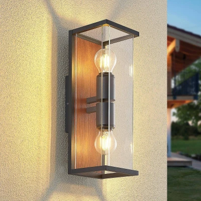 Afbeelding van Lucande Elwin wandlamp, hoekig, 2 lamps