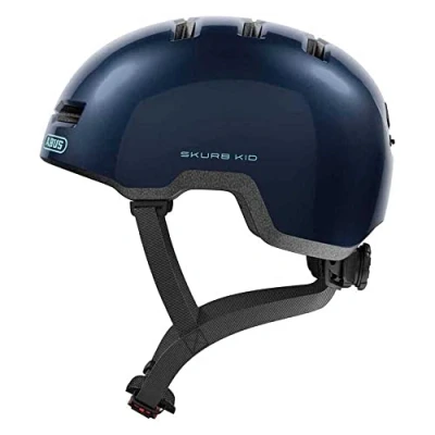 Afbeelding van ABUS Skurb Kid Robuuste fietshelm met ruimte voor vlecht en verschillende designs, meisjes jongens, blauw, maat M