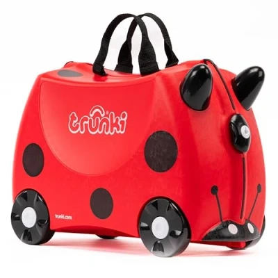 Afbeelding van Trunki Kinderkoffer met wieltjes Harley lieveheersbeestje (rood), 46 x 20.5 31 cm