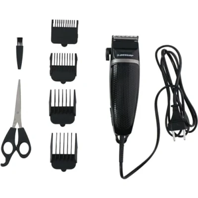 Afbeelding van DUNLOP Tondeuse Krachtige 3 Watt Motor met Snoer 4 Opzetkammen Schaar en Kam