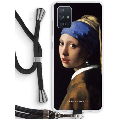 Afbeelding van Case Company® hoesje met Koord geschikt voor Samsung Galaxy A71 The Pearl Earring Telefoonhoesje Zwart Bescherming aan alle Kanten en Over de Schermrand