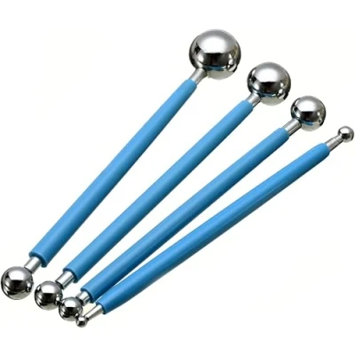 Afbeelding van 4 Stuks Klei Boetseergereedschap, Pottenbakkerij Sculptuur Gereedschap Boetseerklei Carving Polymeer Modelleergereedschap voor Modellering (blauw)