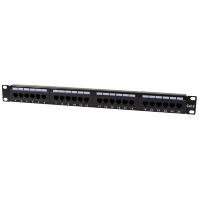 Afbeelding van LogiLink NP0004 24 poorten Patchpaneel 483 mm (19) CAT 6 1 HE