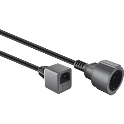 Afbeelding van C14 CEE 7/3 stroomkabel voor UPS/PDU incl. 10A zekering 3x 1,00mm / zwart 1,5 meter