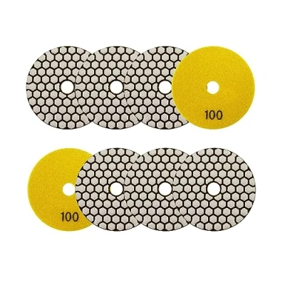 Afbeelding van SANLEETEK Diamantschijf, 100 mm, 8 stuks, korrel 100, polijstpads voor graniet, marmer, kunststeen, kwarts, haakse slijper