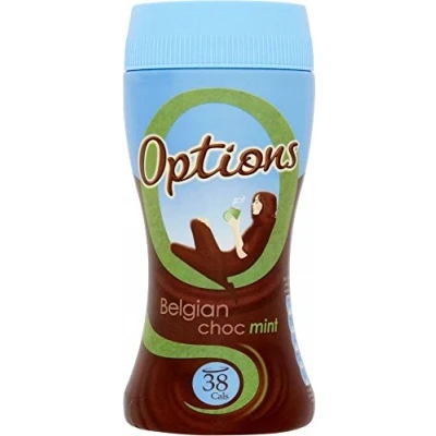 Afbeelding van Options Belgian Chocolate Mint Instant Hot Drink 220 g Pepermunt Chocolade