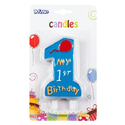 Afbeelding van Kaars My 1st birthday blauw 12cm