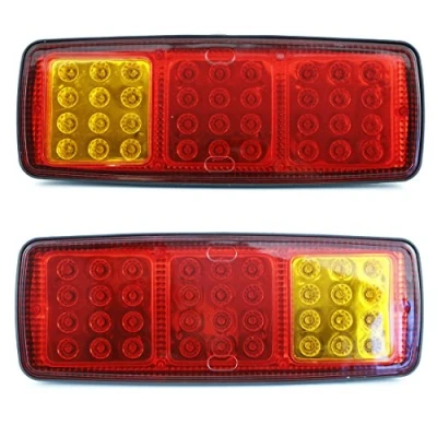 Afbeelding van VNVIS 2 x 12 V led achterlichten met 3 functies, slank design voor vrachtwagen, tractor, camper, caravan, bus