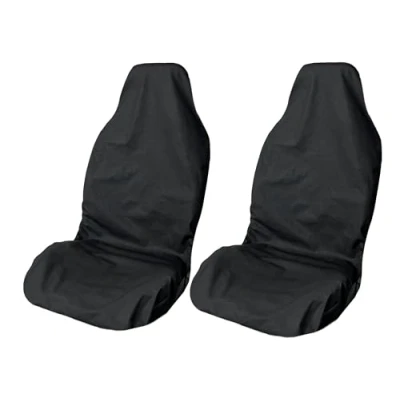 Afbeelding van LIONSTRONG® Autostoelhoezen voor voorstoelen, universeel compatibel, waterdicht, autostoelbescherming, werkplaatsstoel (dubbele set van polyester).