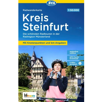 Afbeelding van Radwanderkarte BVA Kreis Steinfurt mit Knotenpunkten und km