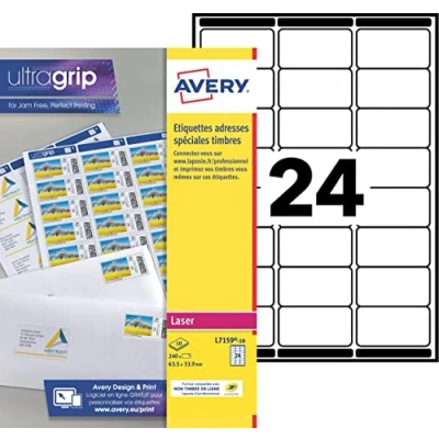 Afbeelding van Avery L7159 10 adreslabels Wit Zelfklevend label
