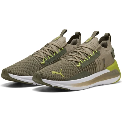 Afbeelding van PUMA Softride Symmetry Fuzion Unisex Sportschoenen Loden Green Yellow Alert White