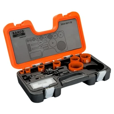 Afbeelding van BAHCO 3834 SET 72 Sandflex bi metalen gatzagenset voor metaal en houtsoorten 19 mm 64 9 delig