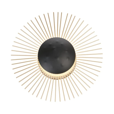 Afbeelding van LED wandlamp Varras indirect Ø30cm zwart/goud