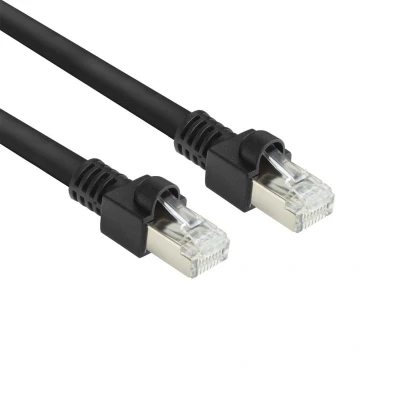 Afbeelding van S/FTP CAT7 10 Gigabit PUR Flex Netwerkkabel CU 0,5 meter Zwart