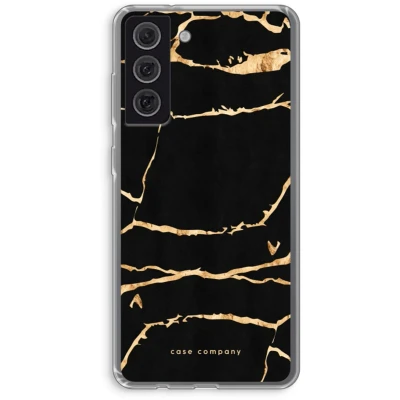 Afbeelding van Case Company® hoesje geschikt voor Samsung Galaxy S21 FE Gouden marmer Soft Cover Telefoonhoesje Bescherming aan alle Kanten en Schermrand