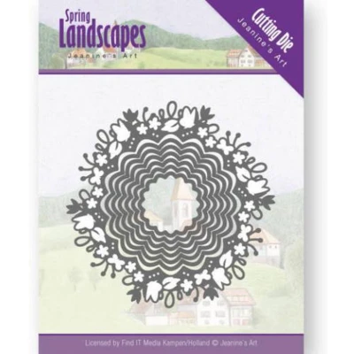 Afbeelding van Dies Jeanine&#039;s Art Spring Landscapes Scalloped Circle