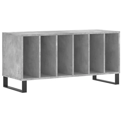 Afbeelding van Platenkast 100x38x48 cm bewerkt hout betongrijs