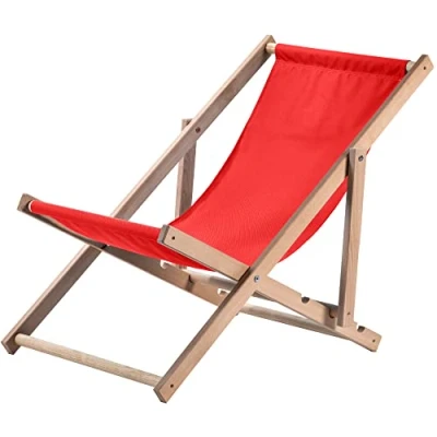 Afbeelding van KADAX Ligstoel, inklapbaar, beukenhout, belastbaar tot 120 kg, rood