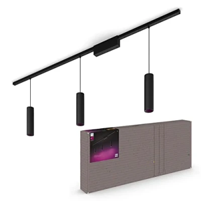 Afbeelding van Philips Hue Perifo railverlichting plafond 3 hanglampen White and Color Zwart
