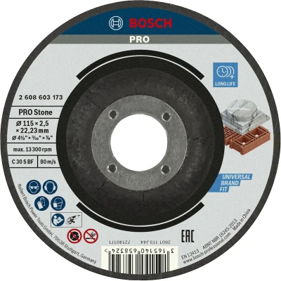 Afbeelding van Bosch Accessories 2608603173 Doorslijpschijf gebogen 115 mm 1 stuk(s)