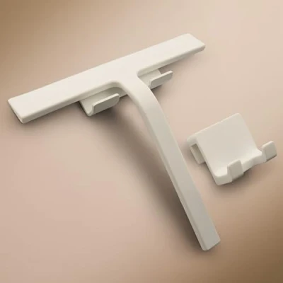 Afbeelding van Designfabrik Hamburg douchewisser siliconen raamwisser zonder boren modern design 23 cm wit